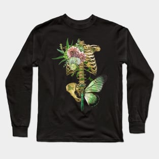 Floral Frame with Butterfly Long Sleeve T-Shirt